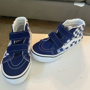 Vans Kids Navy and White Checkered Sneakers